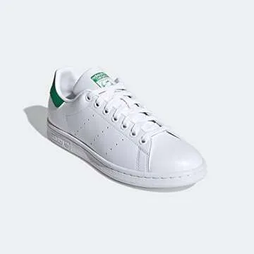 adidas Originals womens Stan Smith Sneaker, White/Green/White, 8.5 US