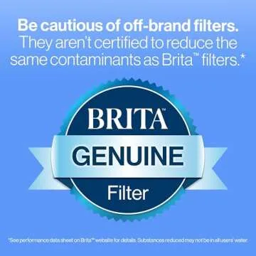 Brita Small 6 Cup Denali Water Filter Pitcher with 1 Brita Standard Filter, Made Without BPA, Transparent Teal