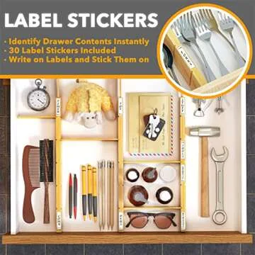 SpaceAid Bamboo Drawer Dividers for Home and Office Organization