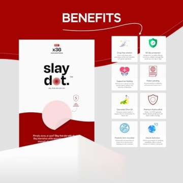 Slaydot Acne Pimple Patch for Covering Blemishes, Zits, for Face and Skin, Cutting Edge Formula with Hydrocolloid and Ozonated Organic Cold Pressed Olive Oil 36 patches