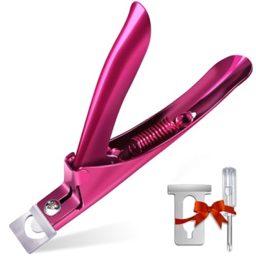 Elegant Violet Red Premium Adjustable Stainless Steel Artificial Acrylic Fake False Nail Tip Clipper...
