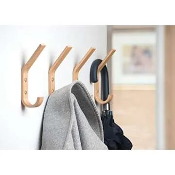 Stylish Modern Wooden Coat Wall Hooks - Set of 4 for Every Room