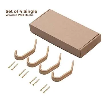 Modern Wooden Coat Wall Hooks - Stylish Storage Solution