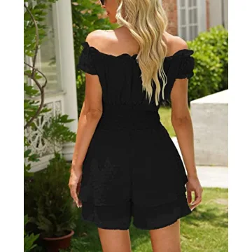 Shop AOHITE Off-Shoulder Ruffled Mini Dress for Summer