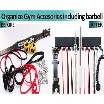 Alvade Home Gym Storage Rack, Extra Long 23‘Barbell Rack Weight Room Organizer 11 Prong Gym Equipment Storage Rack for Gym Accessories Like Fitness Bands,Resistance Bands,Straps,Foam Rollers,Barbell