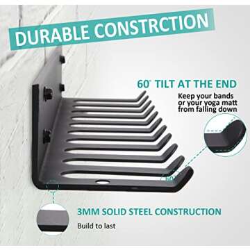 Alvade Home Gym Storage Rack, Extra Long 23‘Barbell Rack Weight Room Organizer 11 Prong Gym Equipment Storage Rack for Gym Accessories Like Fitness Bands,Resistance Bands,Straps,Foam Rollers,Barbell