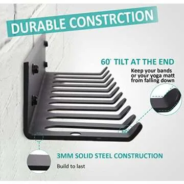 Alvade Home Gym Storage Rack, Extra Long 23‘Barbell Rack Weight Room Organizer 11 Prong Gym Equipment Storage Rack for Gym Accessories Like Fitness Bands,Resistance Bands,Straps,Foam Rollers,Barbell