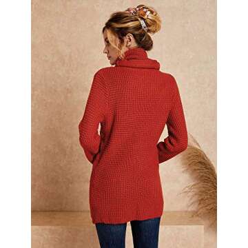 Inorin Womens Sweaters Casual Cowl Neck Chunky Cable Knit Wrap Pullover Sweater