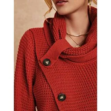 Inorin Womens Sweaters Casual Cowl Neck Chunky Cable Knit Wrap Pullover Sweater