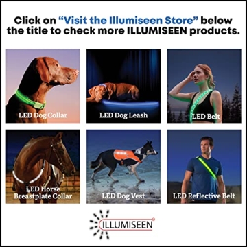 ILLUMISEEN LED Dog Collar High Visibility Rechargeable