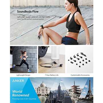 Anker SoundBuds Flow Wireless Sports Earbuds - Water Resistant