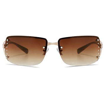 Stylish Rimless Rectangle Sunglasses for Any Occasion