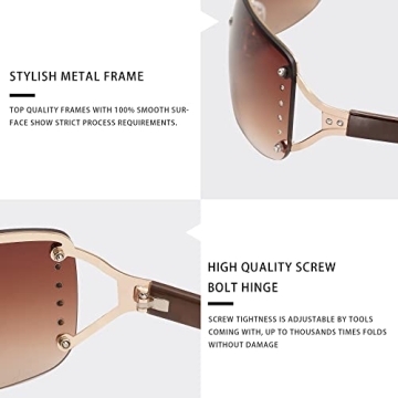 Stylish Rimless Rectangle Sunglasses for Any Occasion