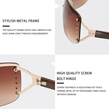 Stylish Rimless Rectangle Sunglasses for Any Occasion