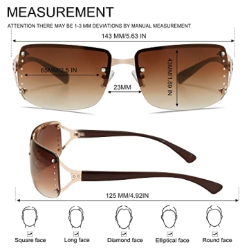 Stylish Rimless Rectangle Sunglasses for Any Occasion