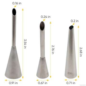 3Pcs Large Piping Tips Set - Frosting Piping Kit Pastry Tips Set Eclair Piping Tip Christmas Piping ...