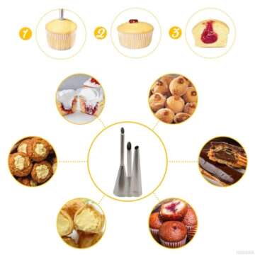 3Pcs Large Piping Tips Set for Perfect Pastry Creations