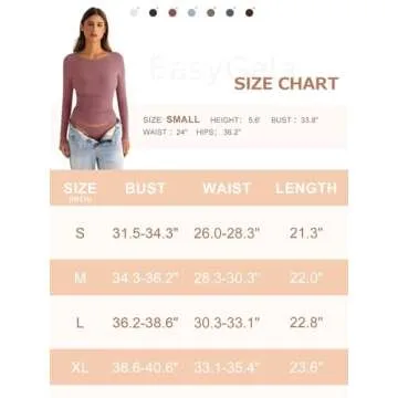 EasyGala Womens Boat Neck Long Sleeve Shirts Ruched Double Lined Top Fitted Basic Tight Tee Spring Fall Clothes 2025 Black