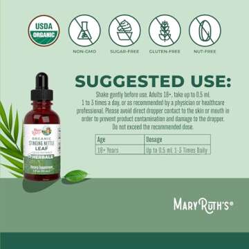 MaryRuth Organics Stinging Nettle Leaf Extract | Detox Supplement Herbal Drops | USDA Organic | Vegan | Non-GMO | Gluten Free | 1 Fluid Oz
