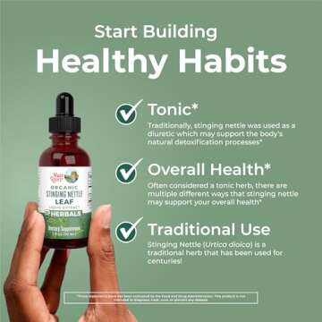 MaryRuth Organics Stinging Nettle Leaf Extract | Detox Supplement Herbal Drops | USDA Organic | Vegan | Non-GMO | Gluten Free | 1 Fluid Oz
