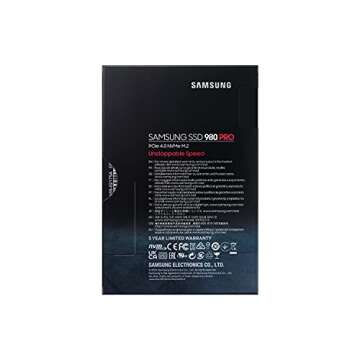 Samsung 980 PRO 250 GB PCIe 4.0 (bis zu 6.400 MB/s) NVMe M.2 (2280) Internes Solid State Drive (SSD) (MZ-V8P250BW)