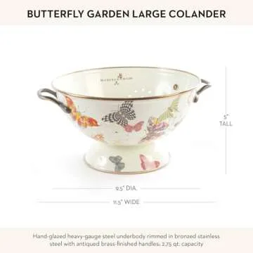 MacKenzie-Childs Enamel Colander, Decorative Kitchen Strainer