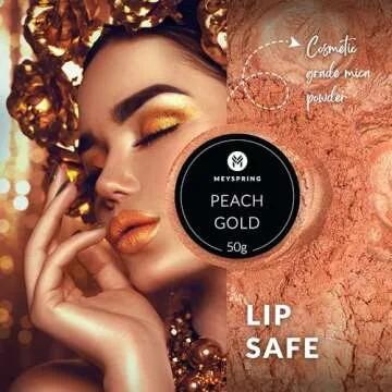 MEYSPRING Peach Gold Mica Powder for Epoxy Resin - 50 Grams - Great for Resin Art, Resin Jewelry and UV Resin - Cosmetic Grade Mica Powder