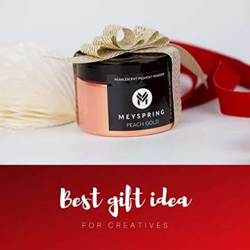 MEYSPRING Peach Gold Mica Powder for Epoxy Resin - 50 Grams - Great for Resin Art, Resin Jewelry and UV Resin - Cosmetic Grade Mica Powder