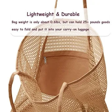 Venhoo Lightweight Mesh Beach Bag - Stylish & Versatile Tote