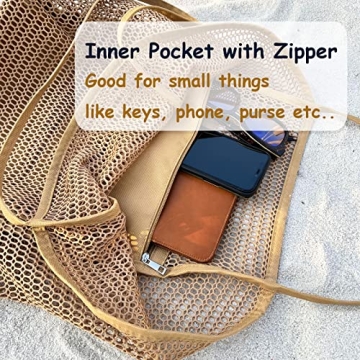 Venhoo Lightweight Mesh Beach Bag - Stylish & Versatile Tote