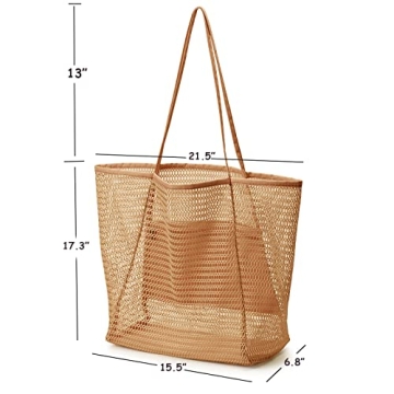 Venhoo Lightweight Mesh Beach Bag - Stylish & Versatile Tote