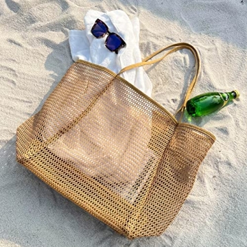 Venhoo Lightweight Mesh Beach Bag - Stylish & Versatile Tote