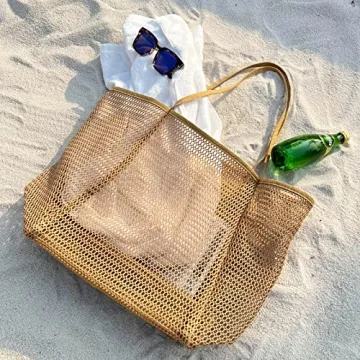 Venhoo Lightweight Mesh Beach Bag - Stylish & Versatile Tote
