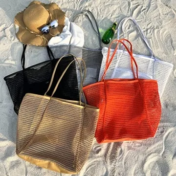 Venhoo Lightweight Mesh Beach Bag - Stylish & Versatile Tote