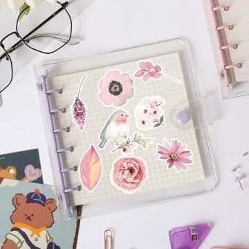 50 Cute Waterproof Flower Stickers for Crafts and Decor