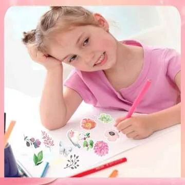 50 Cute Waterproof Flower Stickers for Crafts and Decor