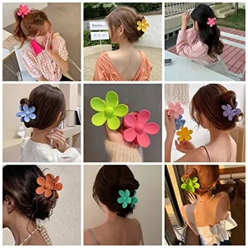 Buy Colorful Flower Hair Clips - 8PCS for Stylish Updos