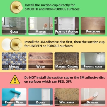 Durable Suction Cup Hooks for Bathroom, Kitchen & More