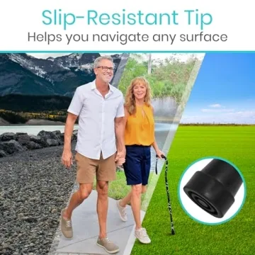 Vive Adjustable Walking Cane for Men and Women with Offset Grip