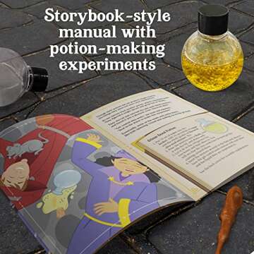 Tasty Labs Wizard Potion Science Kit - Make 5 Magical Potions, Chemistry Experiments Safe to Drink, Includes Cauldron & Wand - Study Reactions, Polymers & More