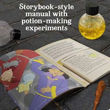 Tasty Labs Wizard Potion Science Kit - Make 5 Magical Potions, Chemistry Experiments Safe to Drink, Includes Cauldron & Wand - Study Reactions, Polymers & More