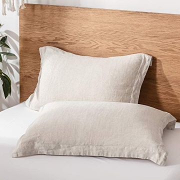 Elegant French Linen Pillow Shams Set - Soft & Breathable