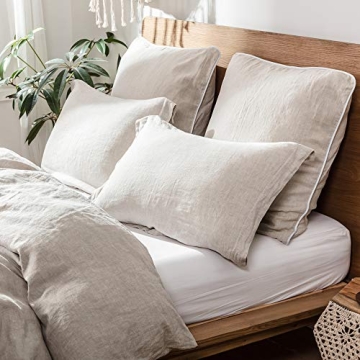 Elegant French Linen Pillow Shams Set - Soft & Breathable