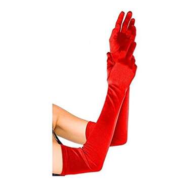 Lansian Long Satin Opera Gloves for Vintage Elegance