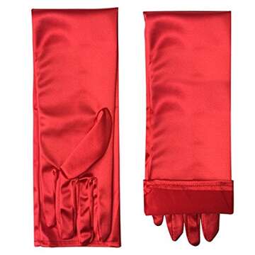 Lansian Long Satin Opera Gloves for Vintage Elegance