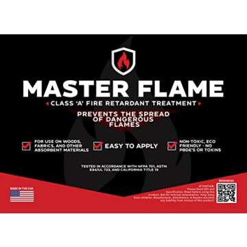 Master Flame - Class A Fire Retardant - Spray on Application - 1 Spray Quart 32 Oz