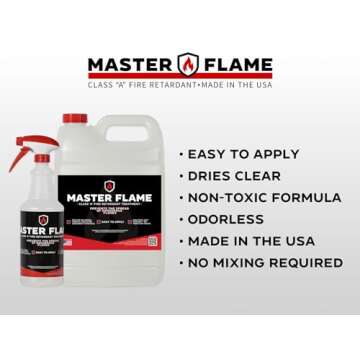Master Flame - Class A Fire Retardant - Spray on Application - 1 Spray Quart 32 Oz