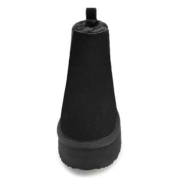 Athlefit Women's Winter Platform Chelsea Boots - Style & Comfort