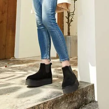 Athlefit Women's Winter Platform Chelsea Boots - Style & Comfort