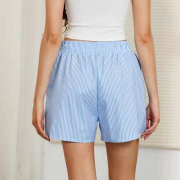 Womens Y2k Gingham Boxer Shorts Striped Plaid Elastic Low Waist Pajamas Shorts Pj Cute Lounge Bottoms Summer Sleepwear